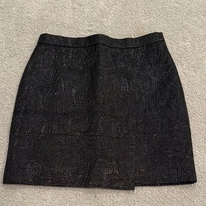 J. Crew Black Textured Metallic Mini Skirt
